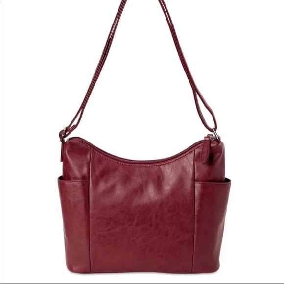 burgundy women’s shoulder crossbody adjustable straps - Picture 3 of 3